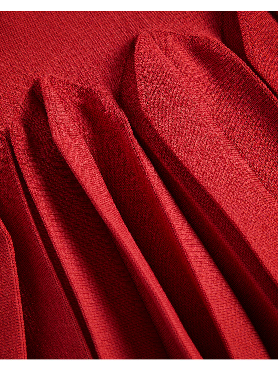 canddy - plisserad fåll bodycon stickad miniklänning