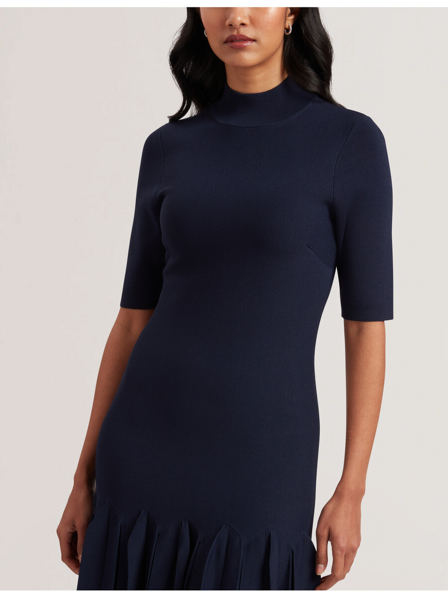 canddy - plisserad fåll bodycon stickad miniklänning