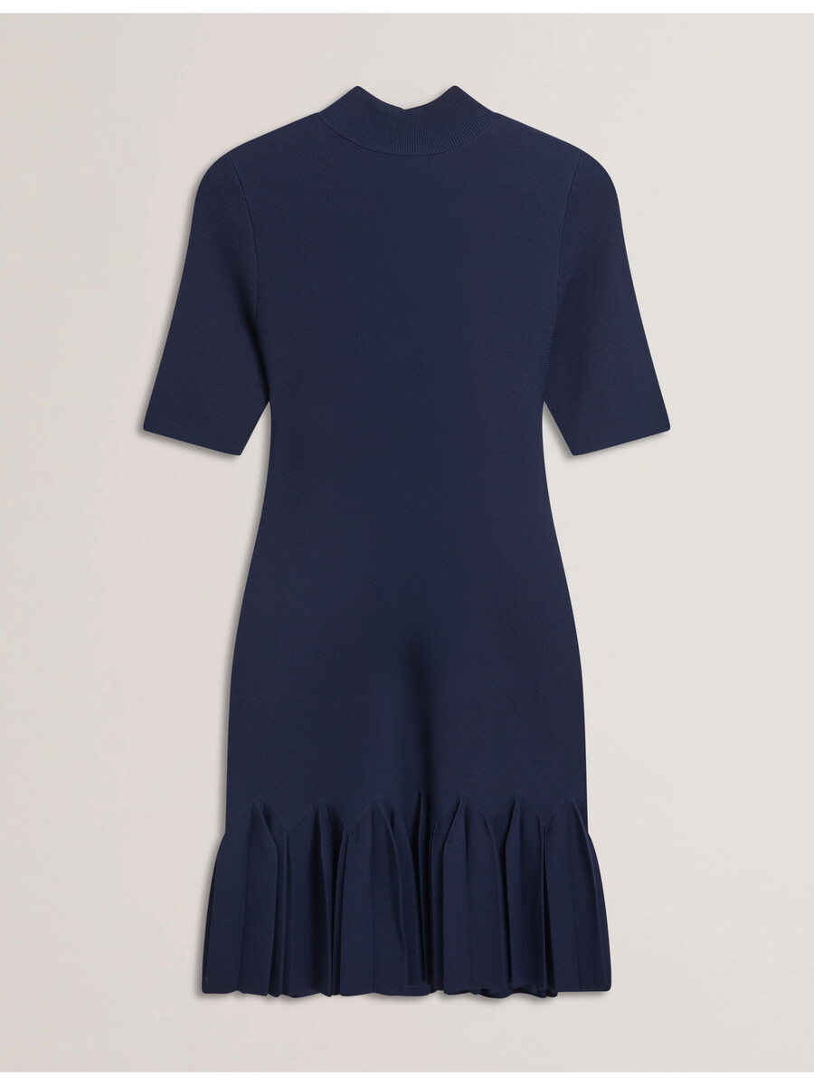 canddy - plisserad fåll bodycon stickad miniklänning