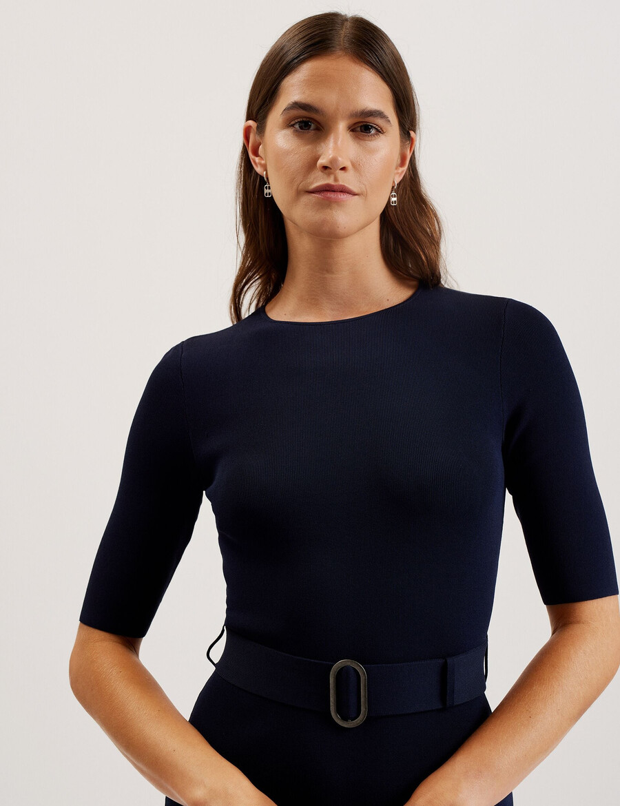 samalee - flippy fåll stickad midiklänning