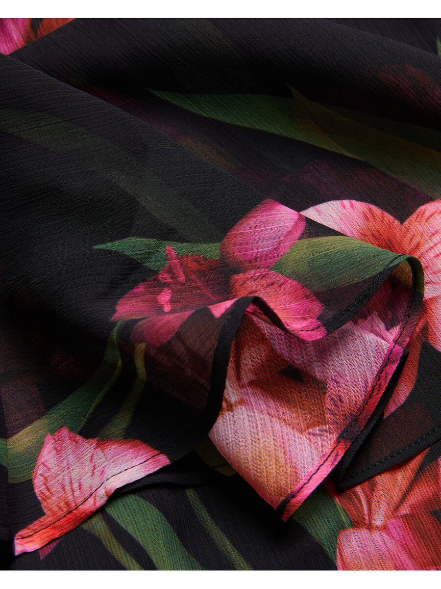 fasnia - blommig angel sleeve wrap mini klänning