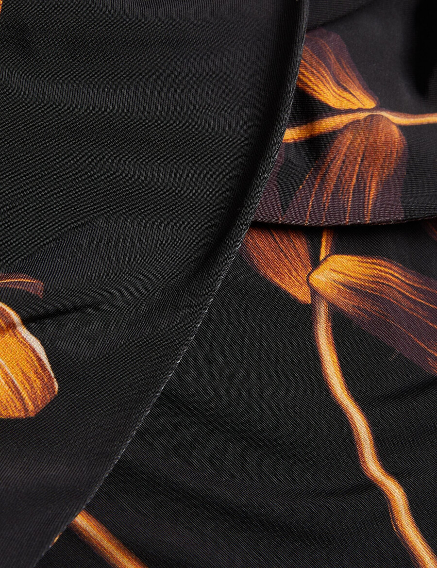 josefen - tryckt bardot långärmad midiklänning