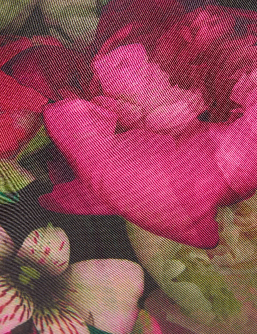 asnes - stickad bodice midiklänning med tryckt kjol