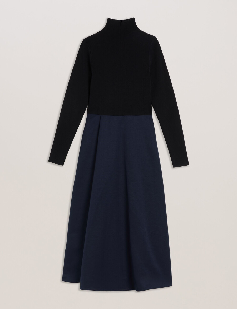 chira - stickad bodice midiklänning med omlottkjol