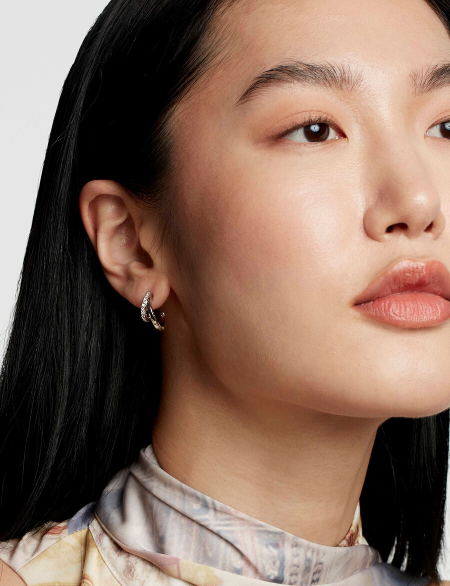 helias - crystal double hoop Örhängen