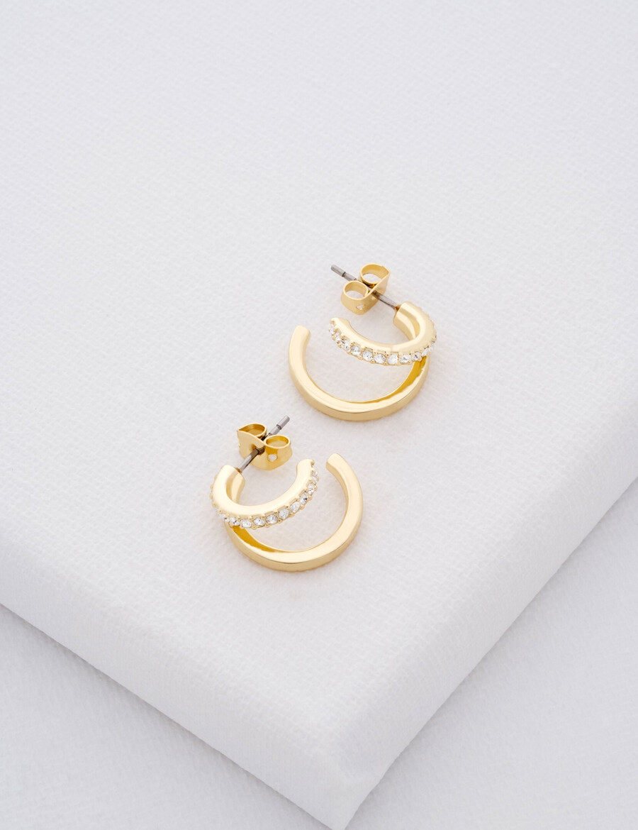 helias - crystal double hoop Örhängen