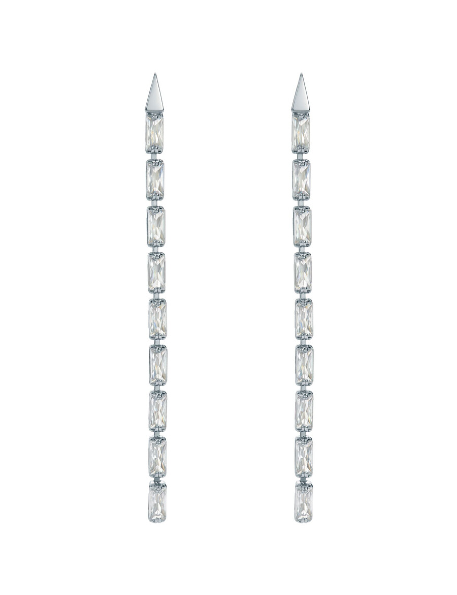 isalie - baguette crystal long drop Örhängen