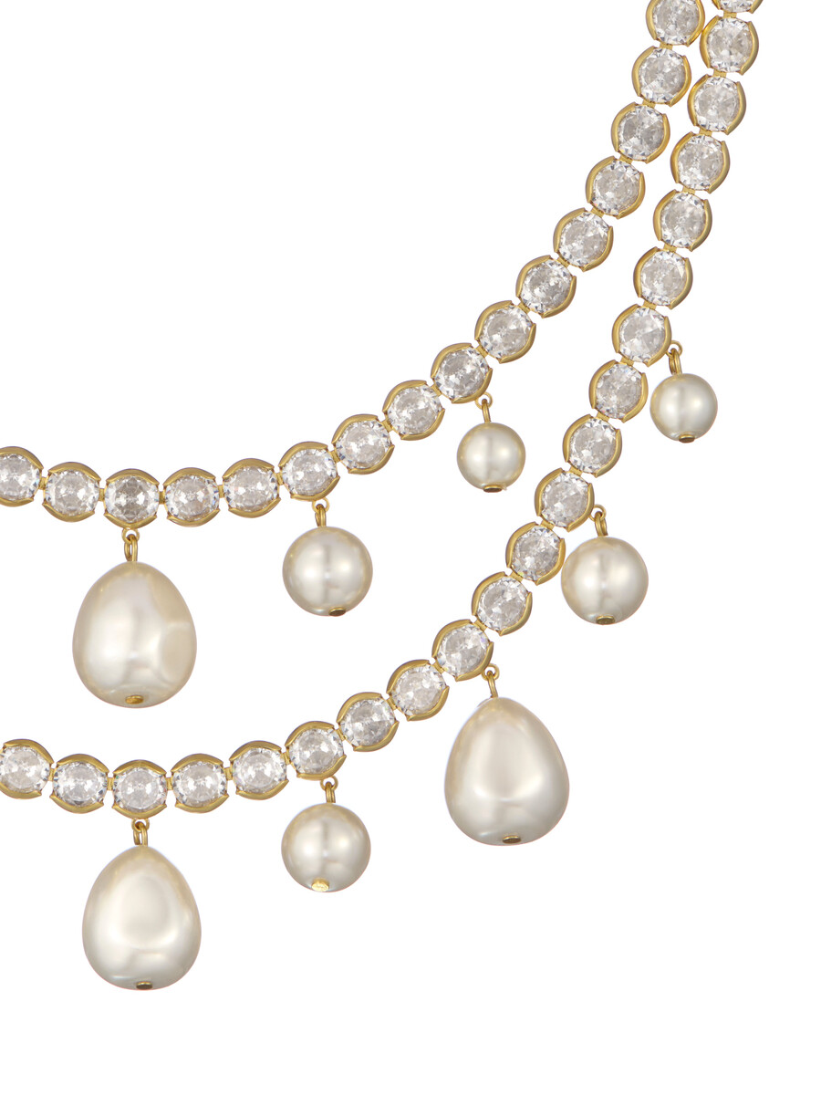 divinaa pearl crystal statement halsband