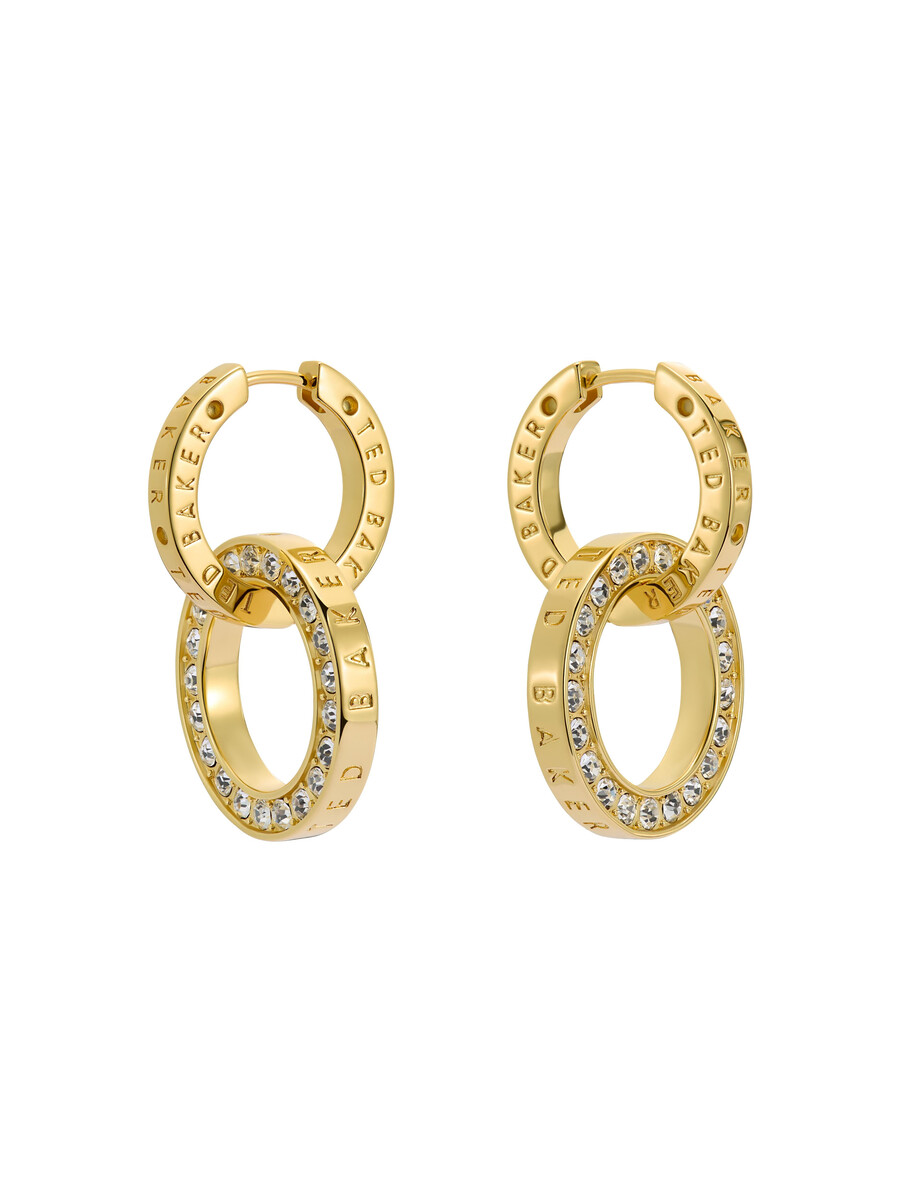 lina - double link crystal drop örhängen