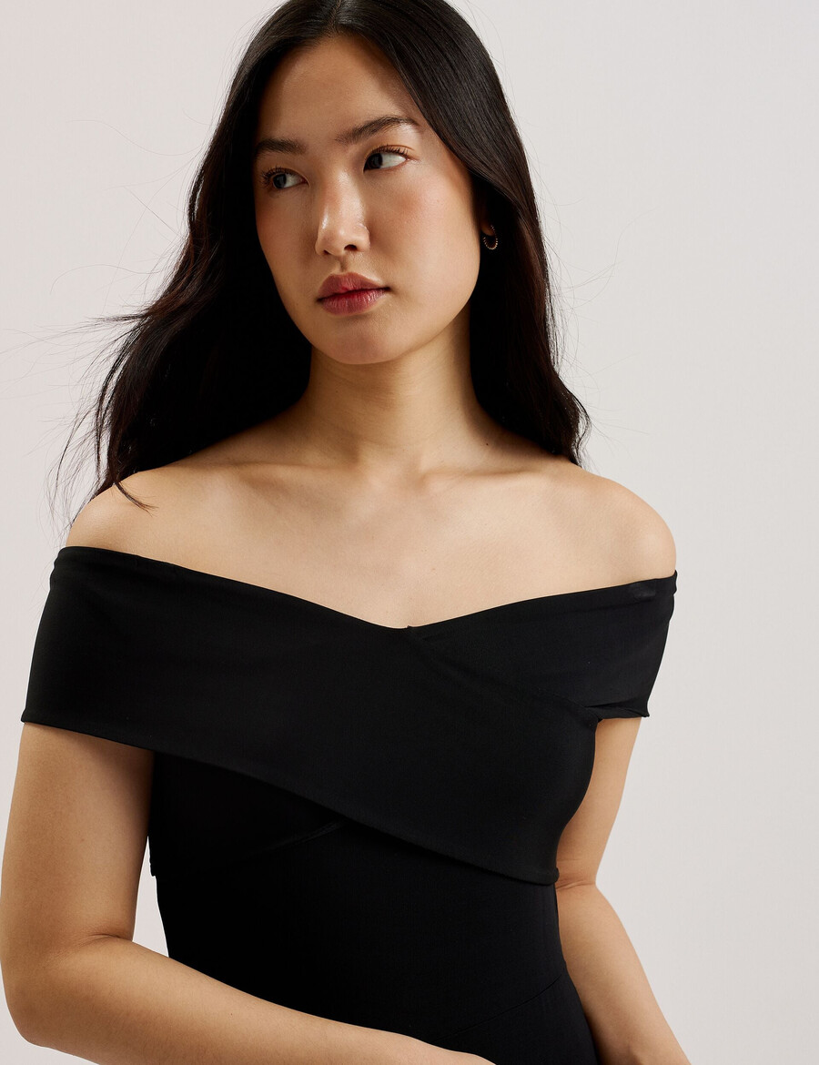 almhaa - off shoulder wide leg jersey jumpsuit