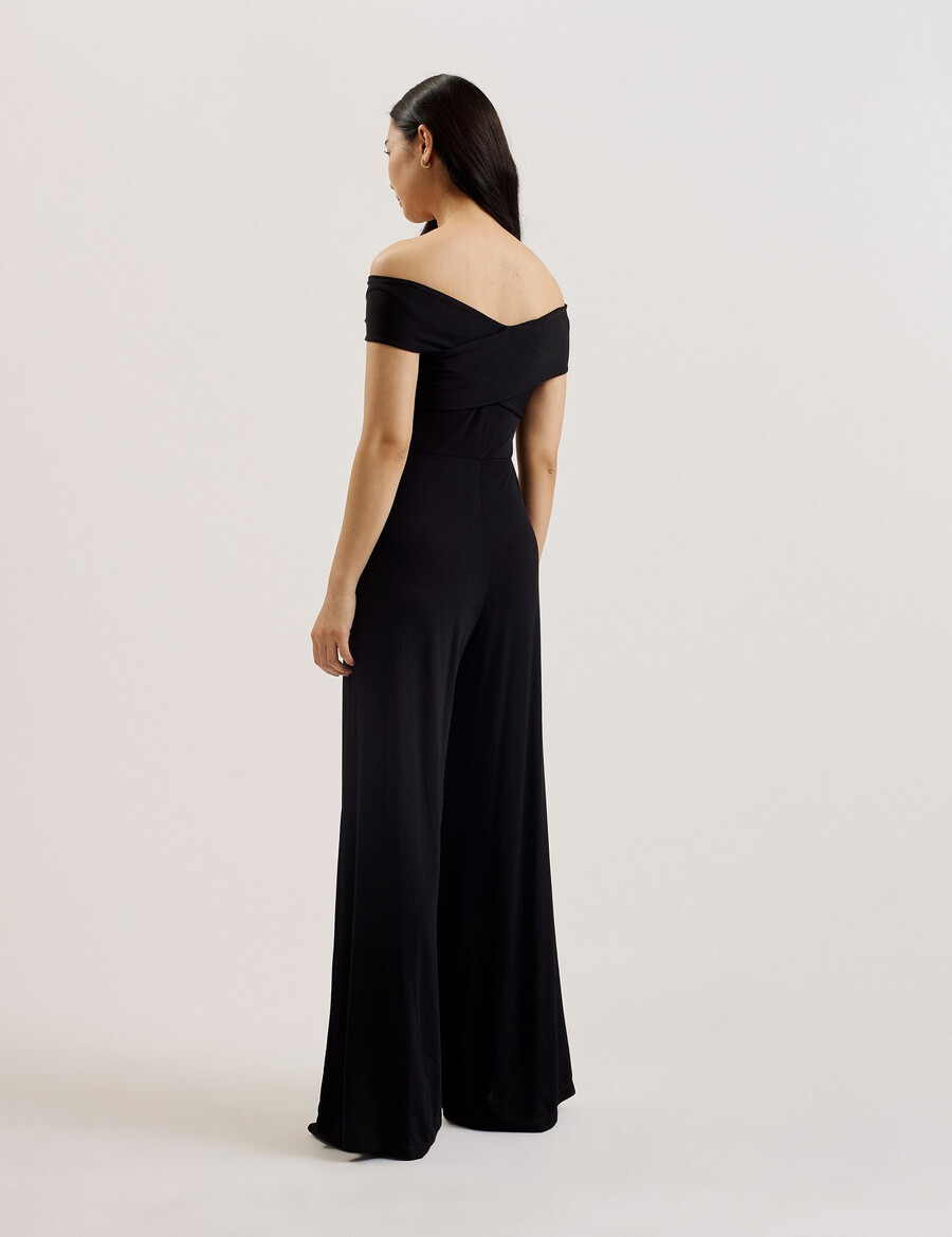almhaa - off shoulder wide leg jersey jumpsuit