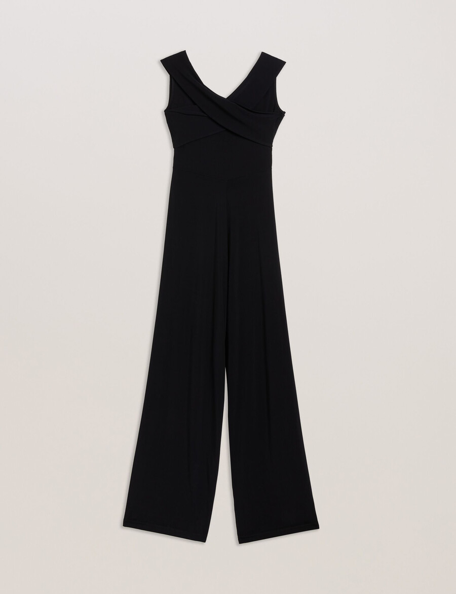 almhaa - off shoulder wide leg jersey jumpsuit