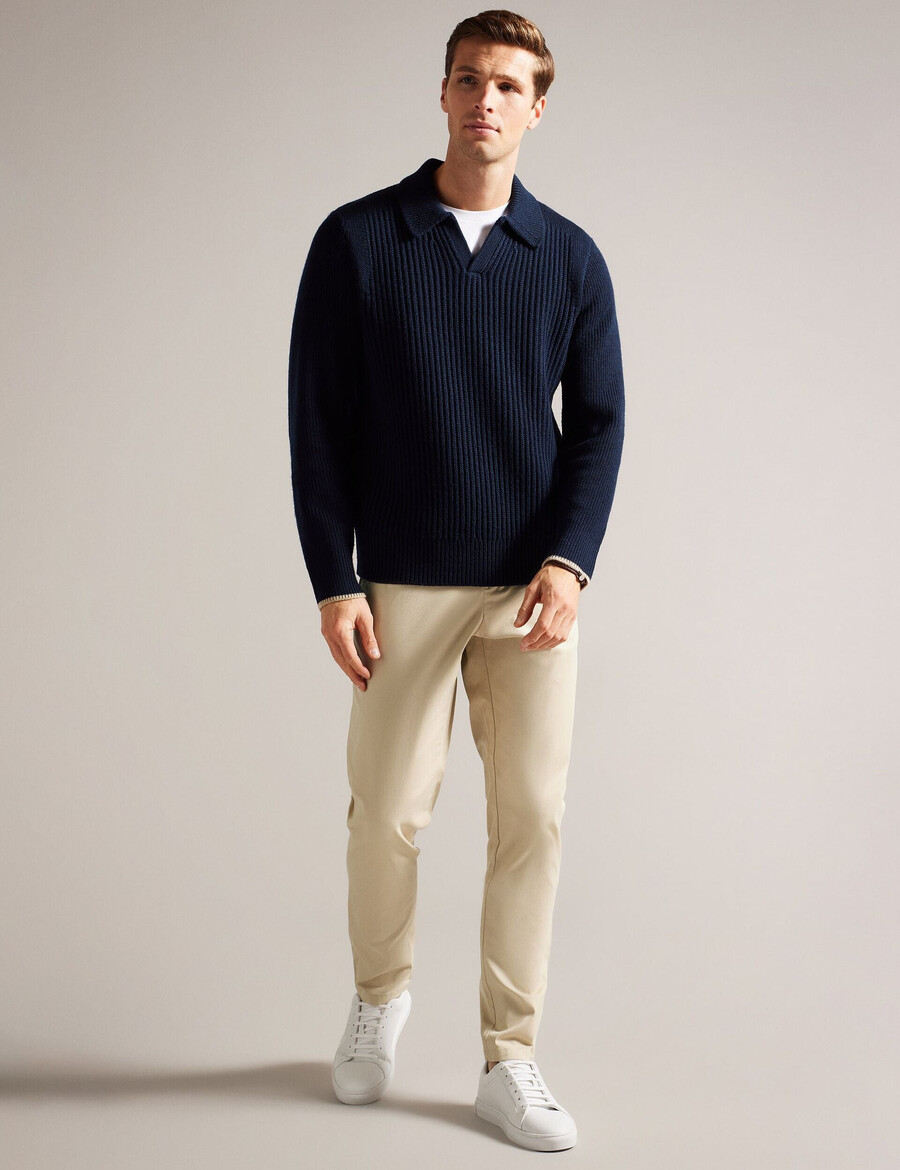 haybrn - regular fit textured chino-byxa