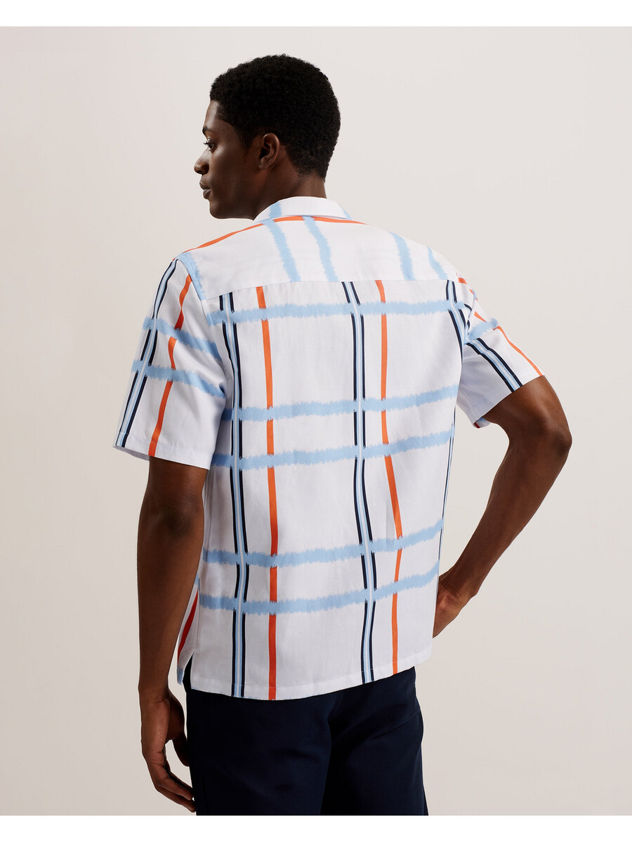 gardon - avslappnad kortärmad skjorta med rutigt tryck