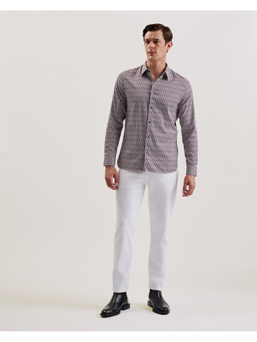 frestin - geometriskt mönster smal långärmad skjorta