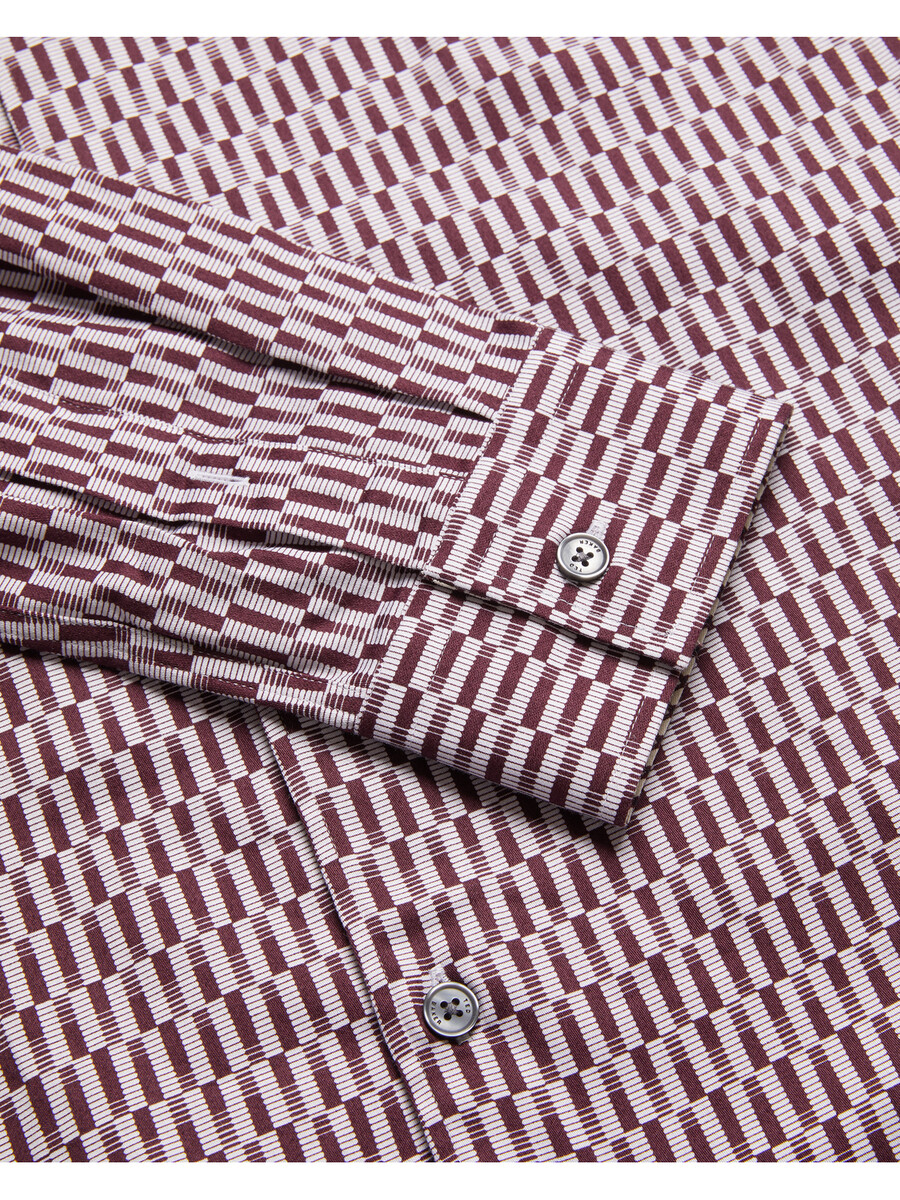 frestin - geometriskt mönster smal långärmad skjorta