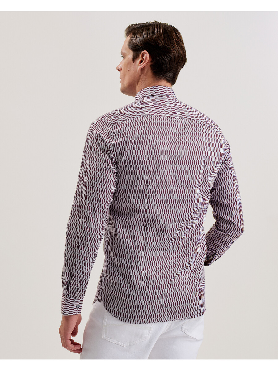 frestin - geometriskt mönster smal långärmad skjorta