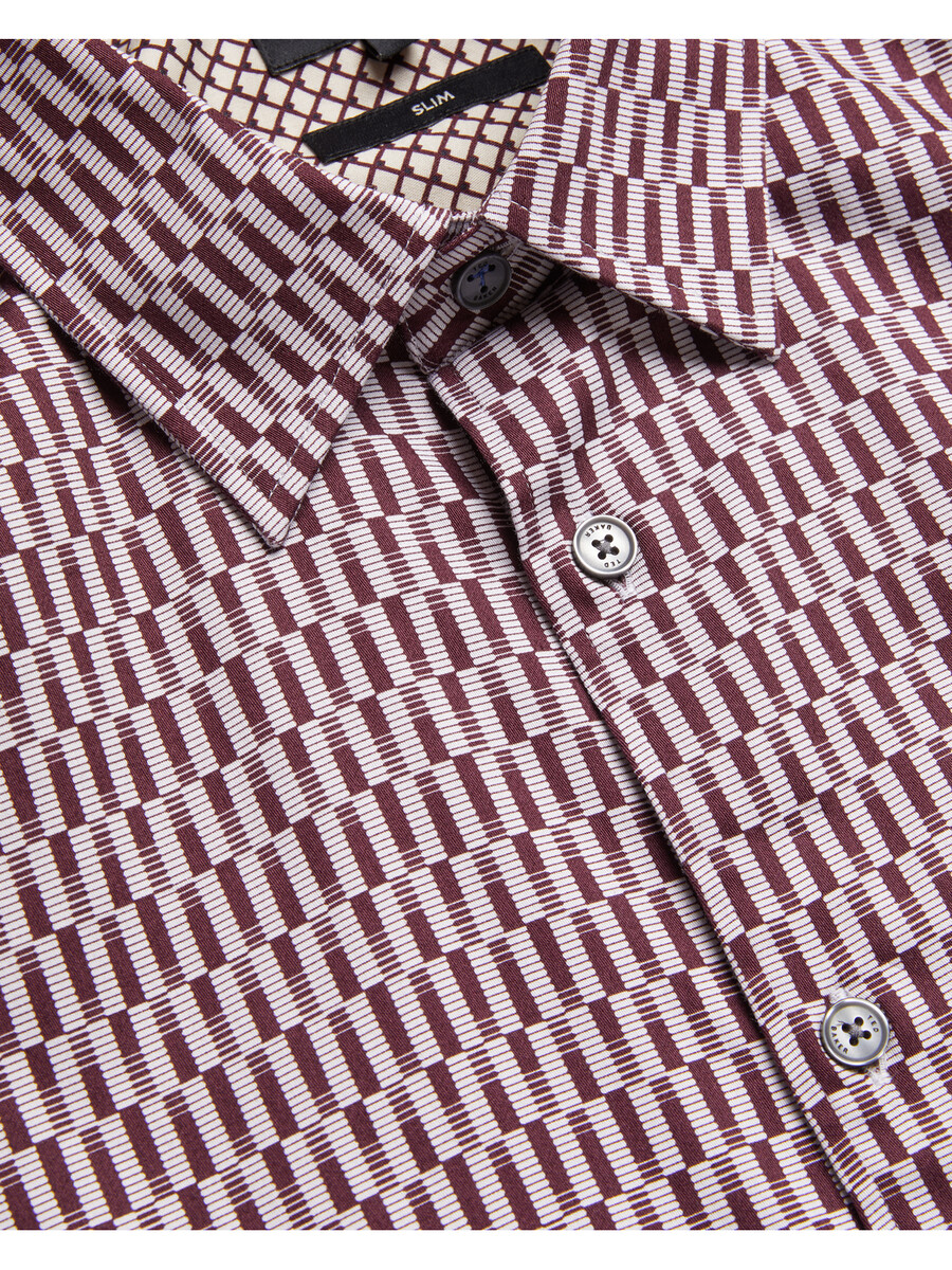 frestin - geometriskt mönster smal långärmad skjorta