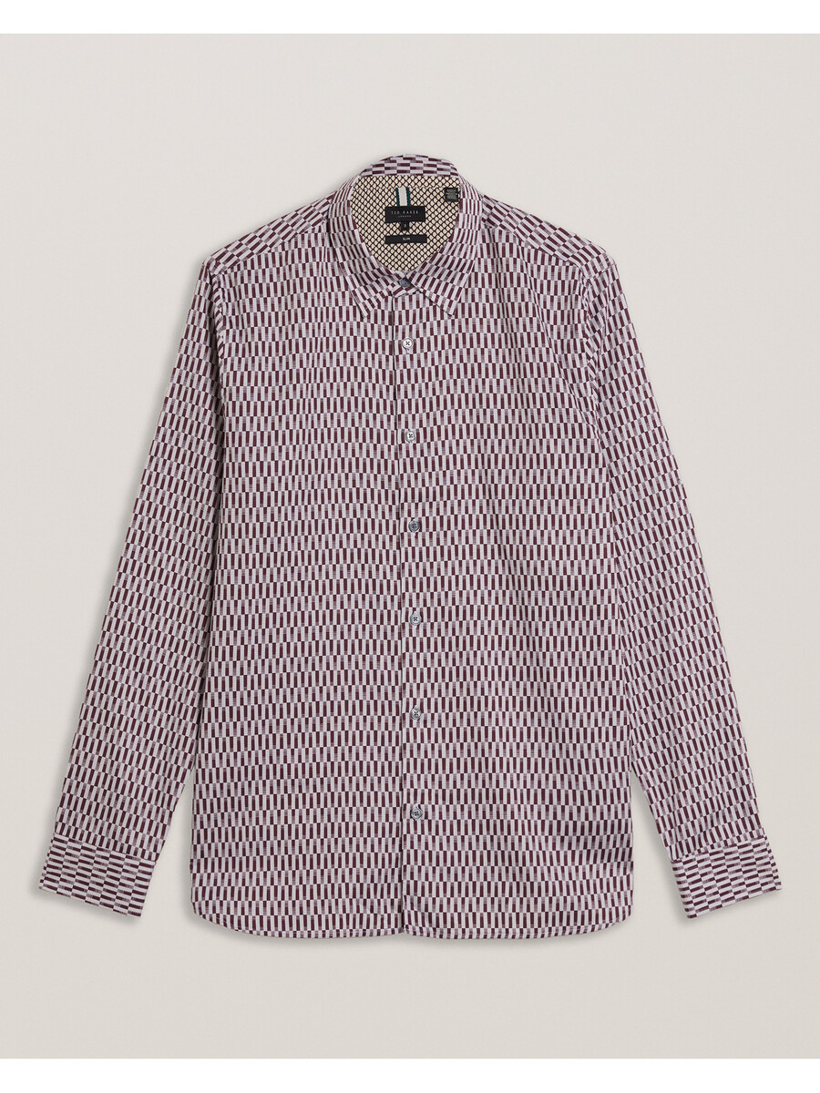 frestin - geometriskt mönster smal långärmad skjorta