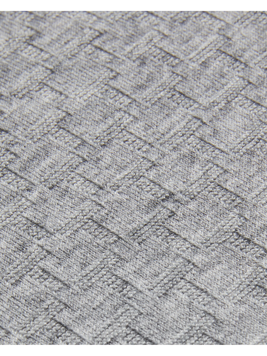 loung - texturerad t-stickad tröja med rund hals