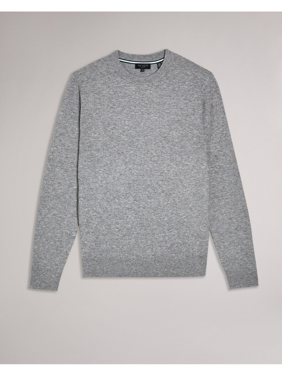 loung - texturerad t-stickad tröja med rund hals