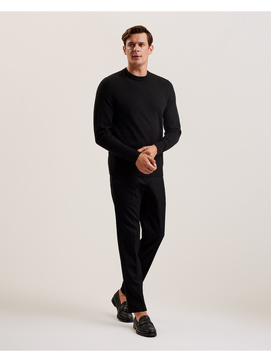 loung - t-stickad tröja med rund hals