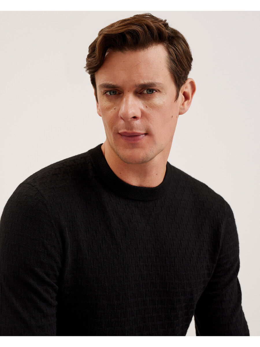 loung - t-stickad tröja med rund hals