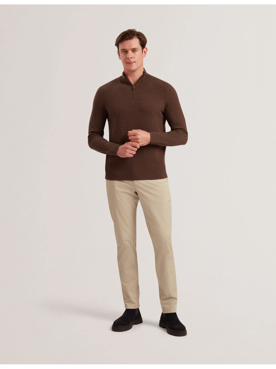 kurnle - t knit half zip funnel neck jumper