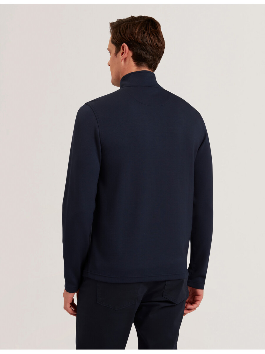 simonea - textured panel modal sweatshirt med halv dragkedja