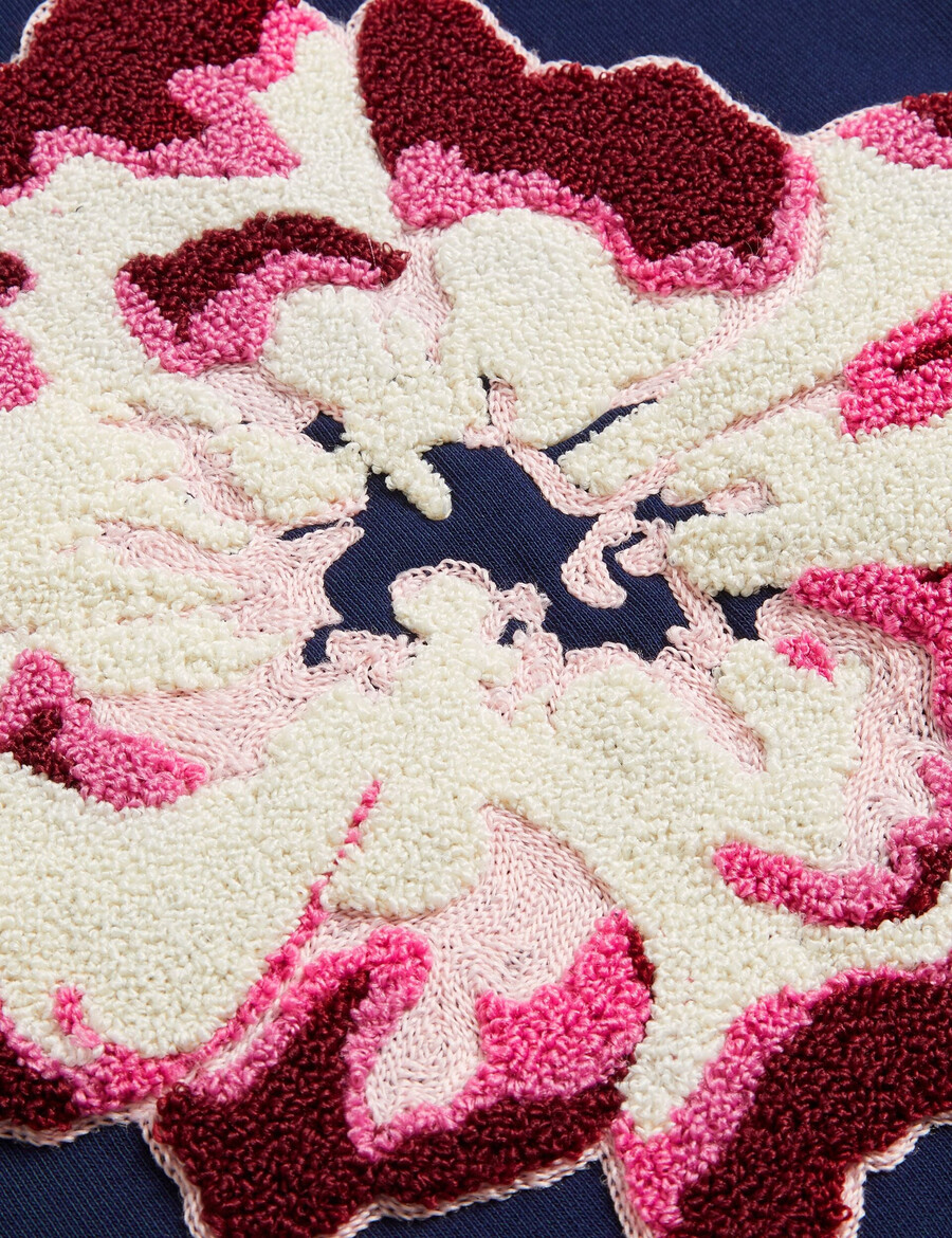 raynahh - texturerad blommig grafisk bomullströja