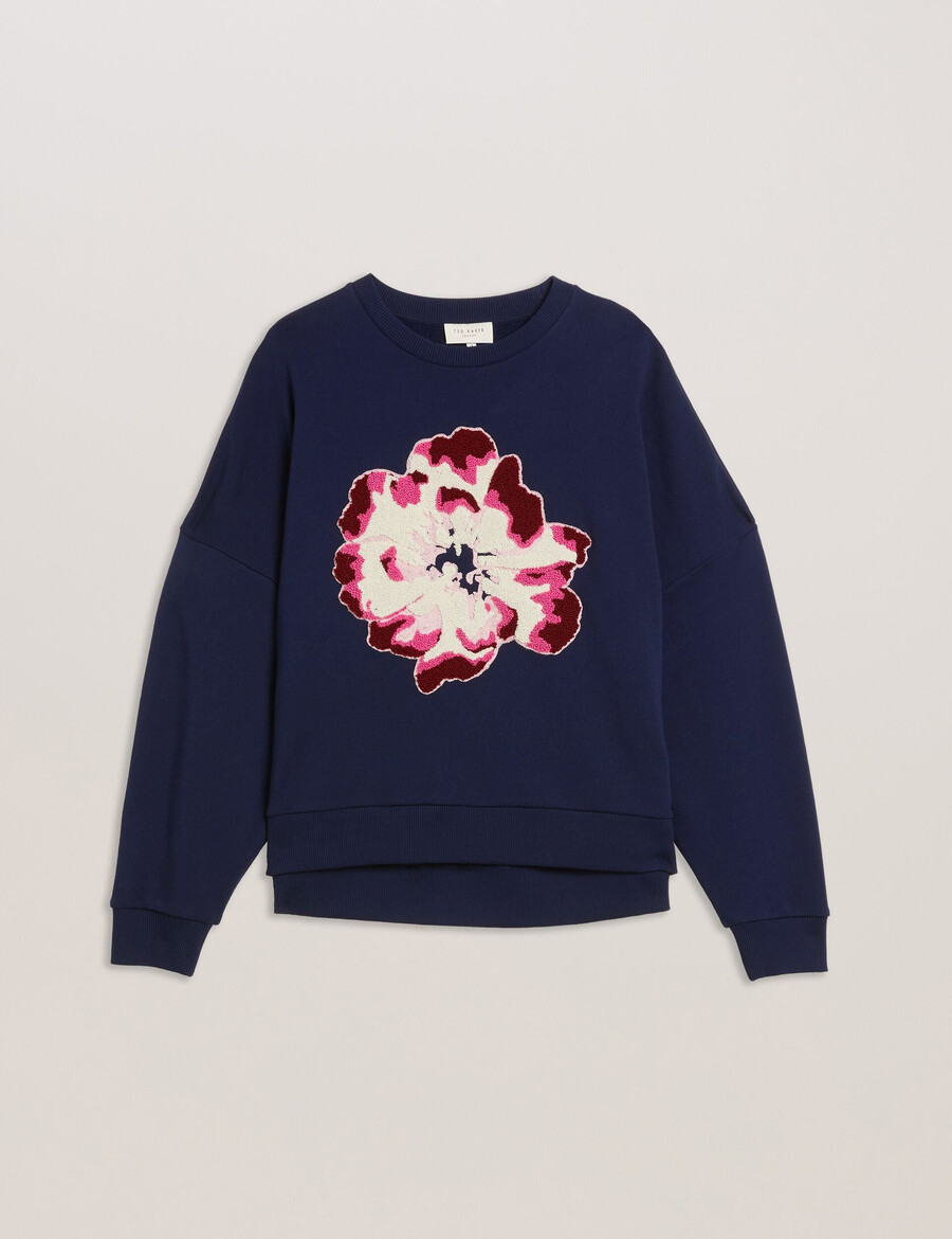 raynahh - texturerad blommig grafisk bomullströja