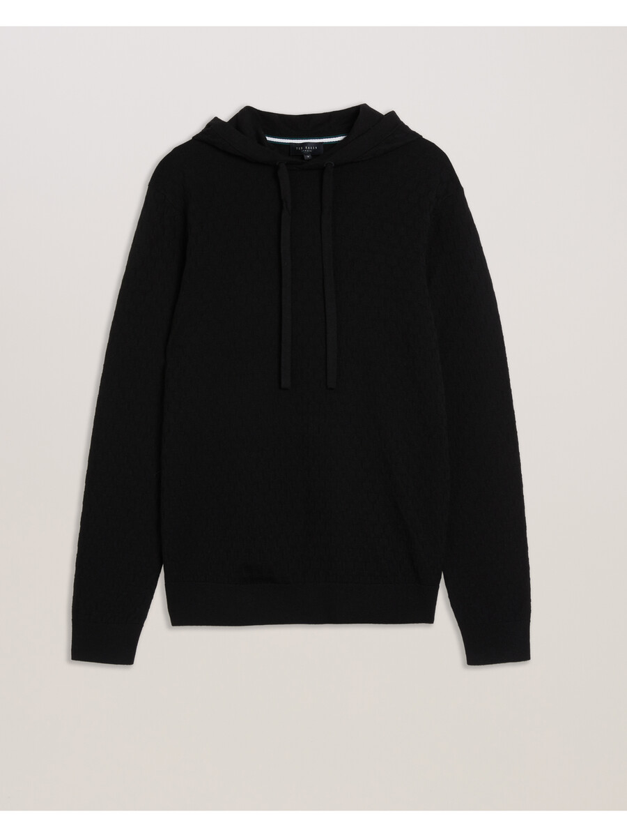 loular - t-stickad luvtröja i ullblandning med struktur