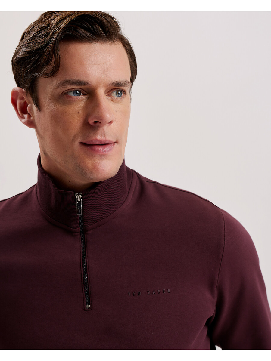 actos - branded tröja i bomullsblandning med halv blixtlås