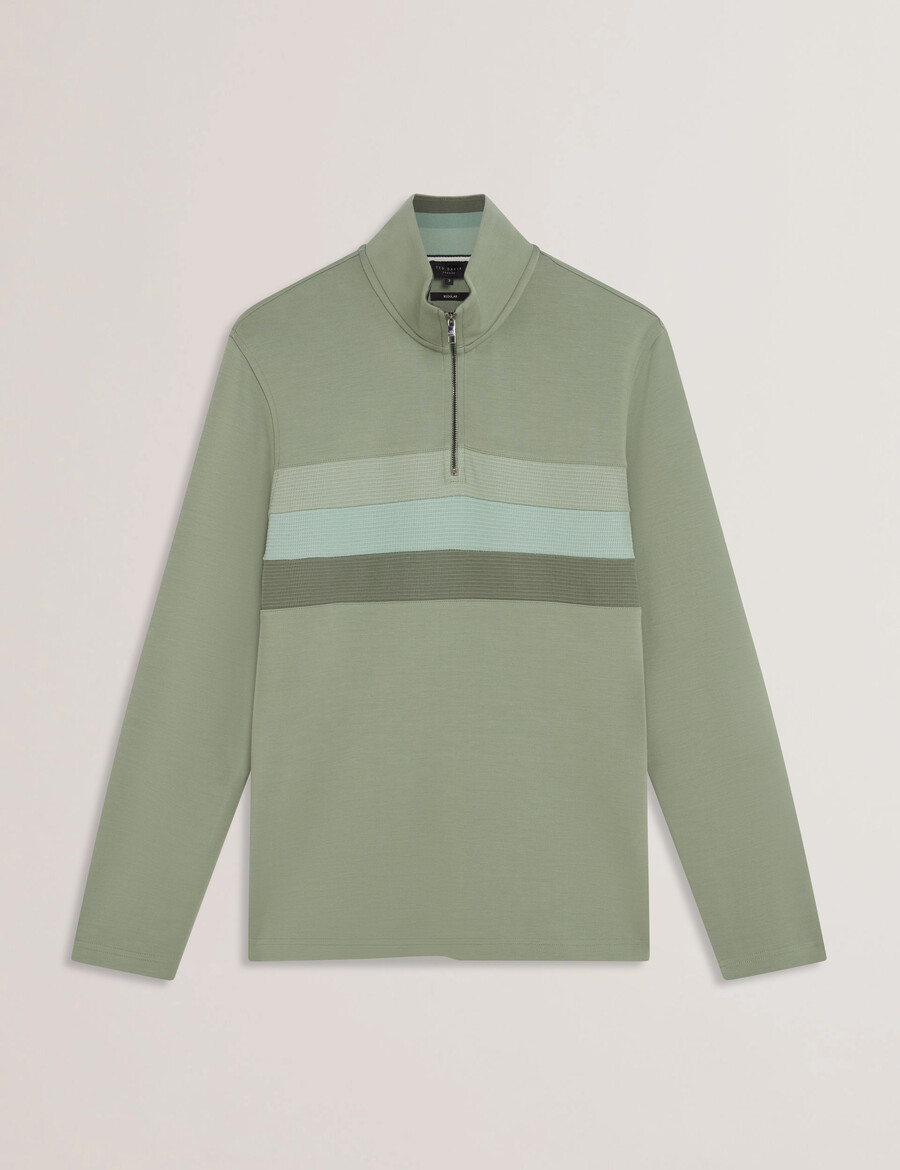 longman - ombre stripe tröja med halv dragkedja