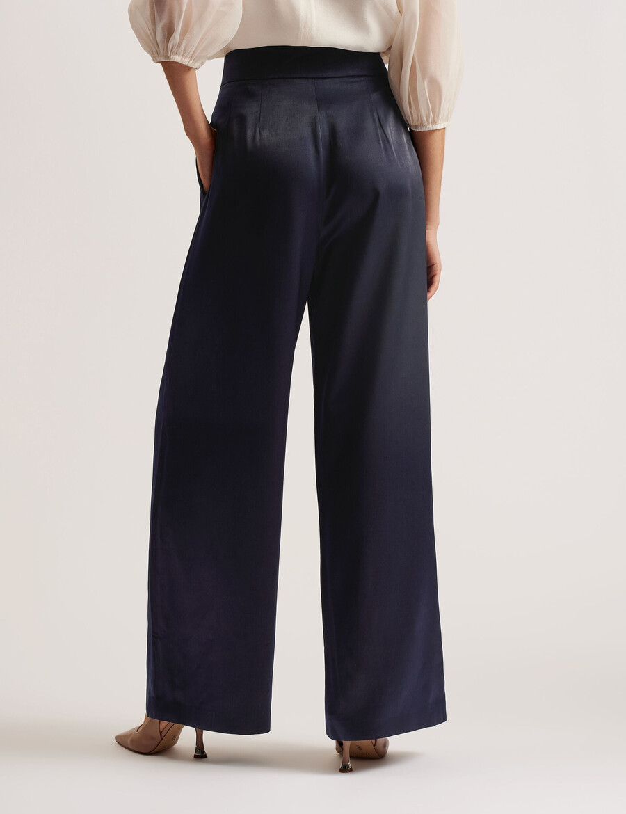 teerut - satin skräddarsydda byxor med bred flodlängd