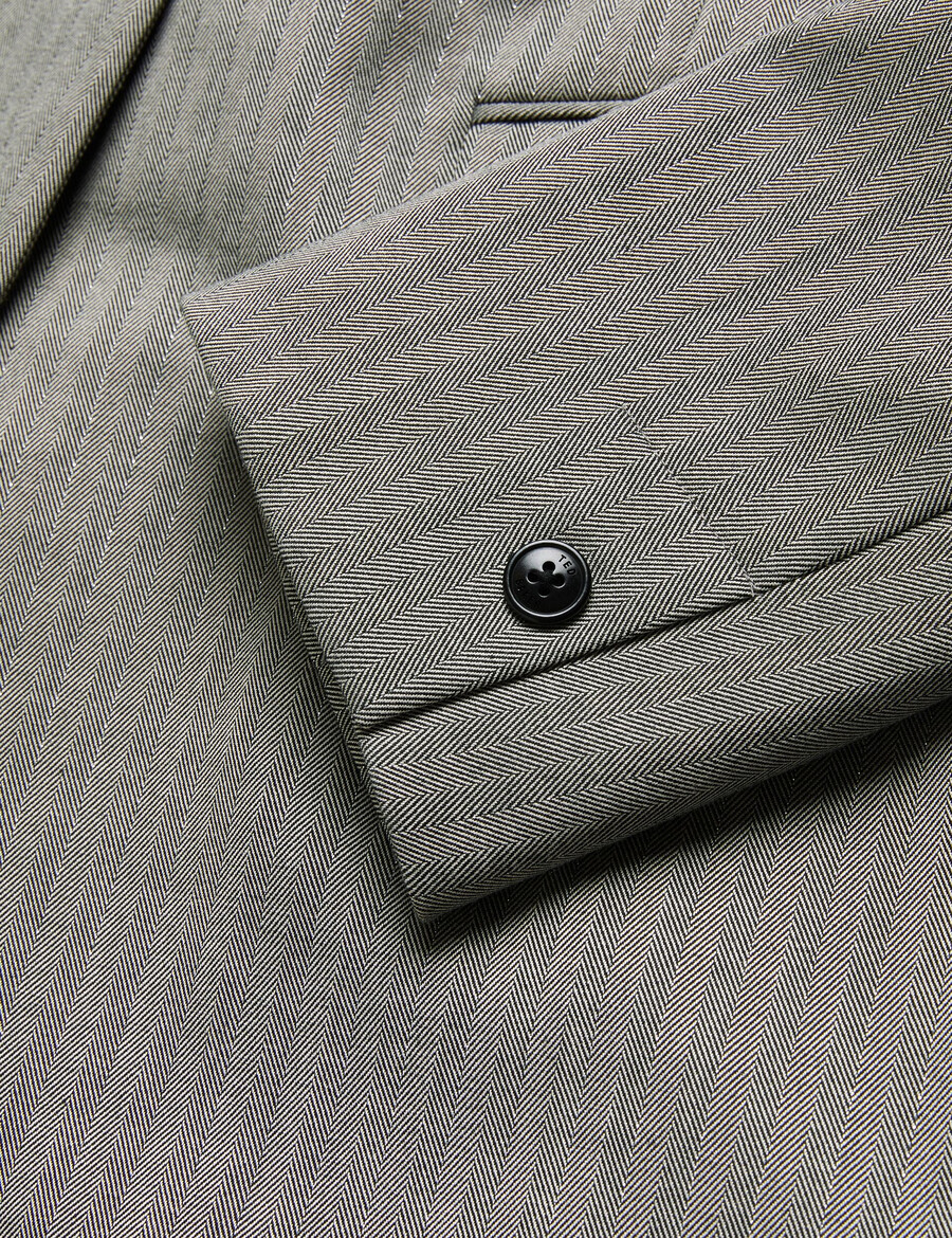 koa - oversized fiskbensblazer med enkelknäppt