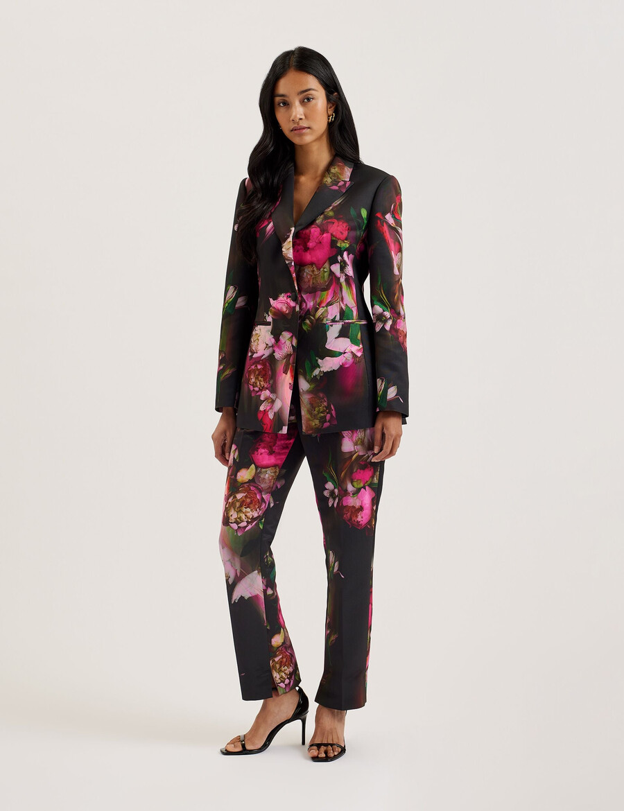 okunit - skräddarsydda byxor med blommönster med avsmalnande ben