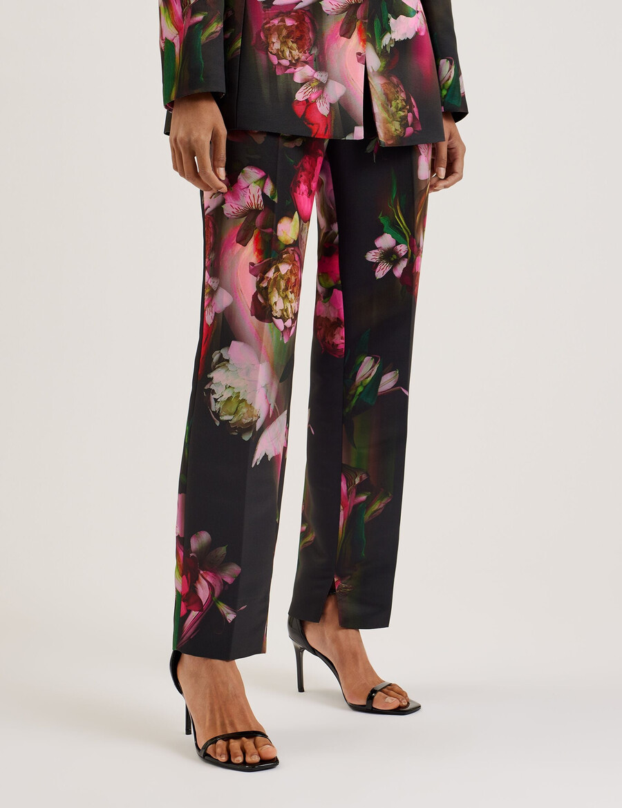 okunit - skräddarsydda byxor med blommönster med avsmalnande ben