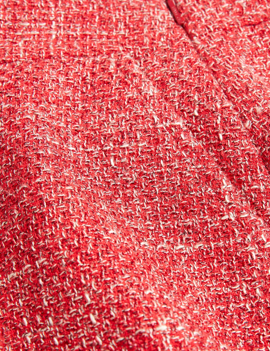 sumis - skräddarsydd boucle midikjol med slits fram