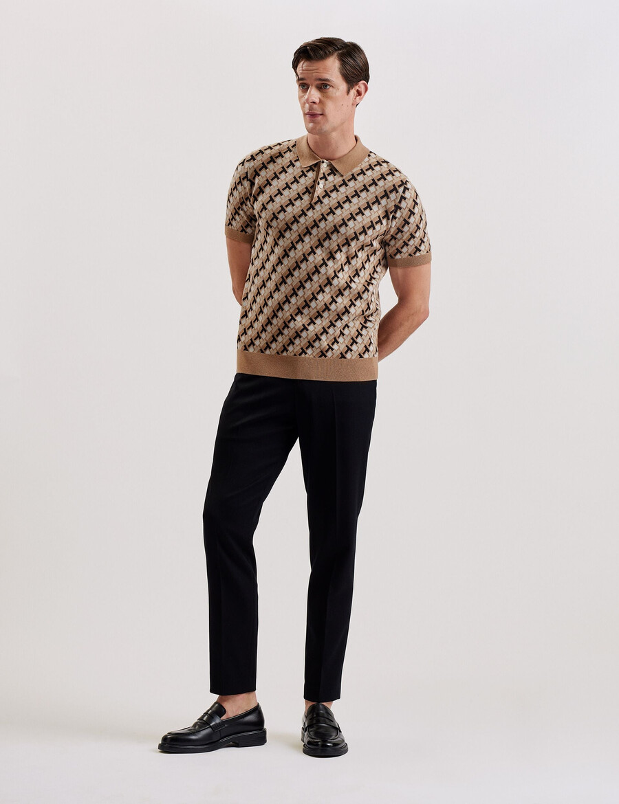 seferry - interlocking t jacquard stickad pikétröja