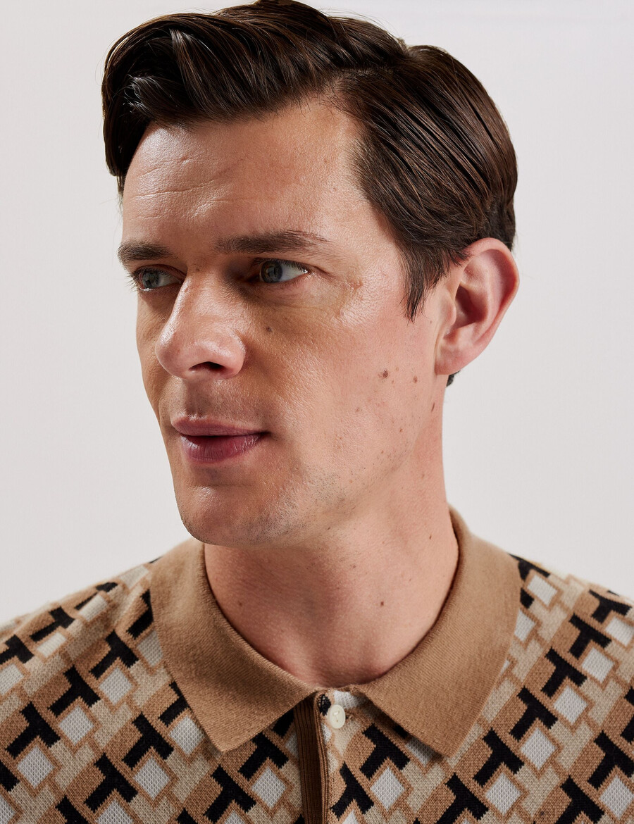 seferry - interlocking t jacquard stickad pikétröja