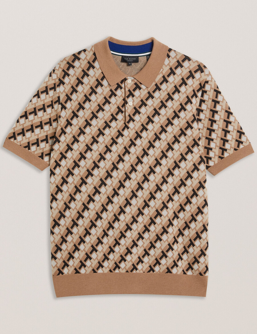 seferry - interlocking t jacquard stickad pikétröja