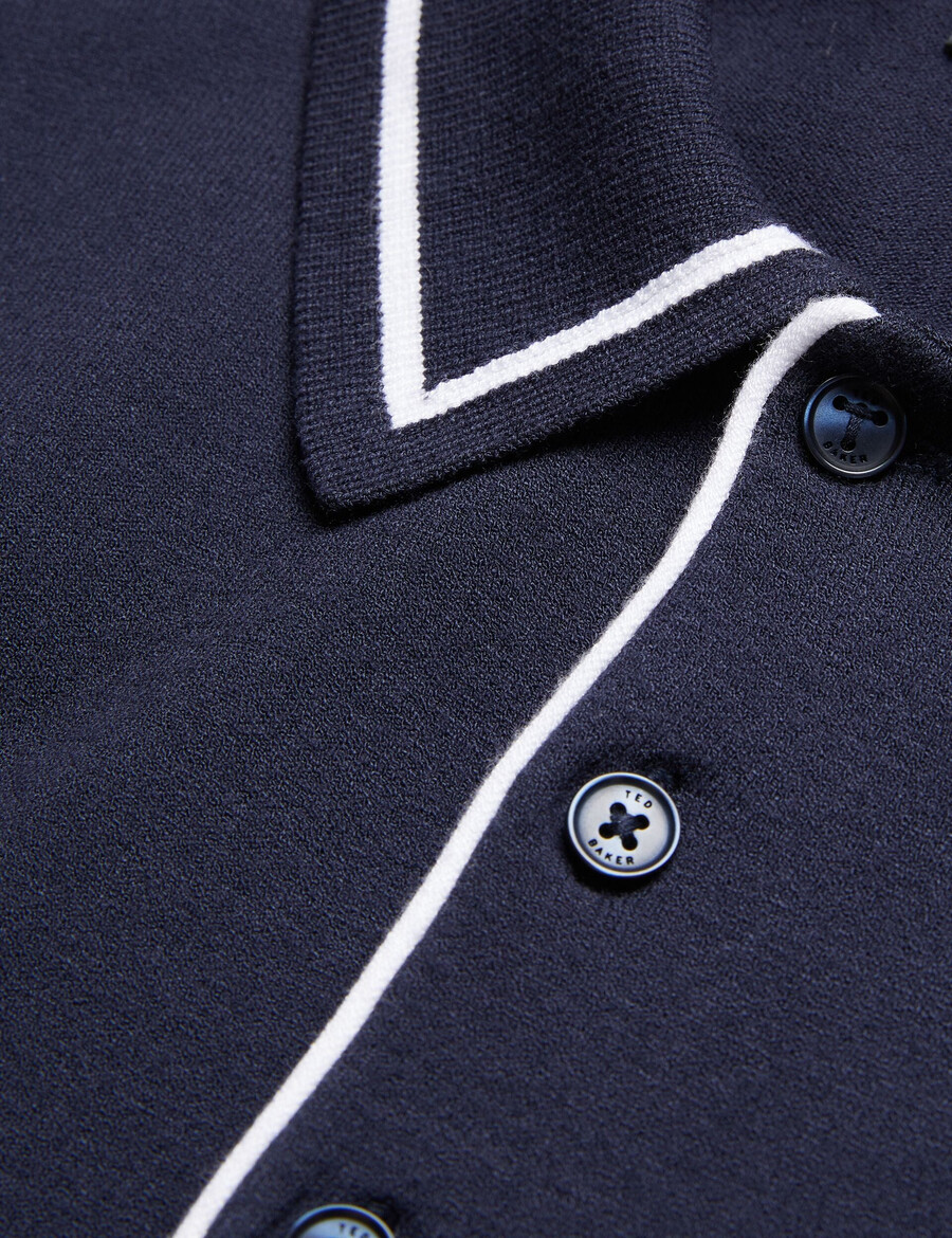 dunow - pointelle-detalj randig pikétröja