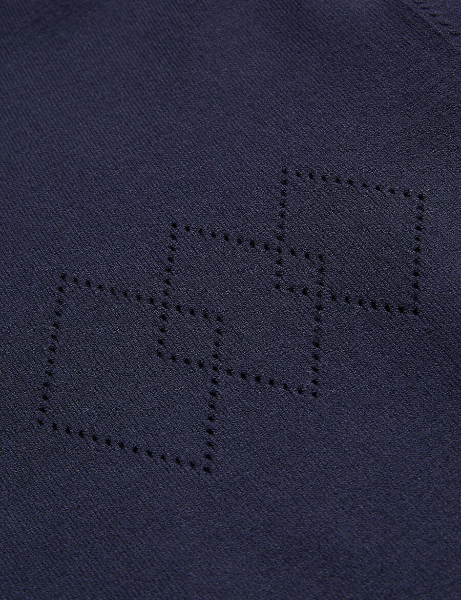 dunow - pointelle-detalj randig pikétröja