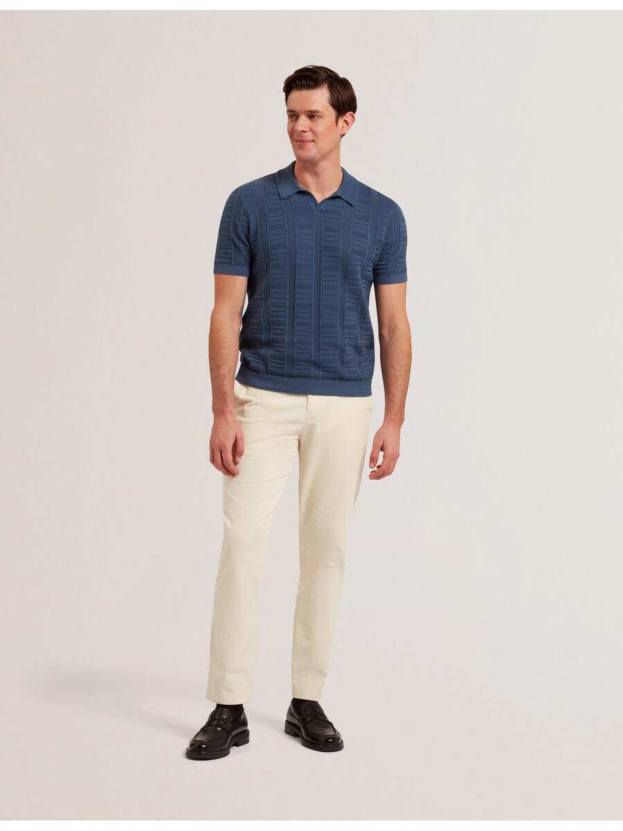 ruzza - ss open neck textured polo