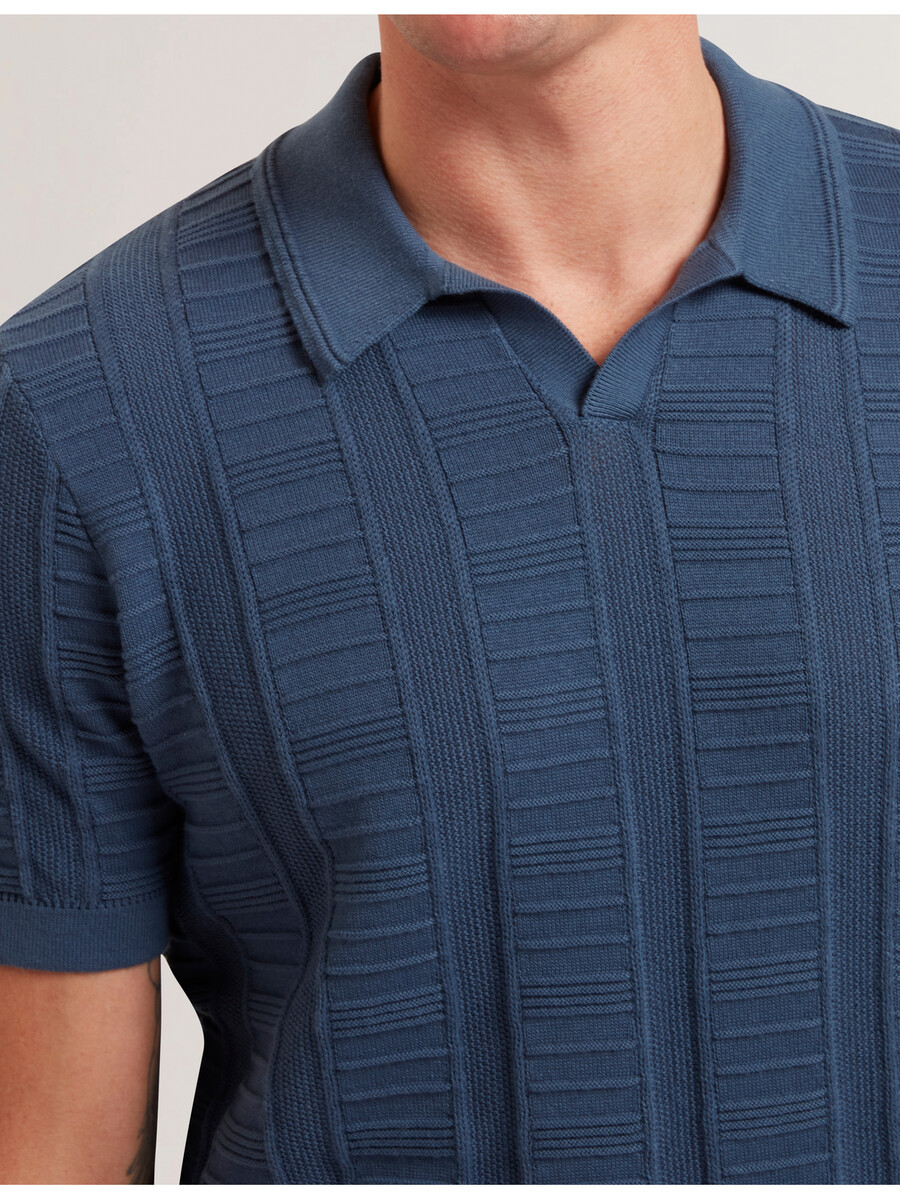 ruzza - ss open neck textured polo