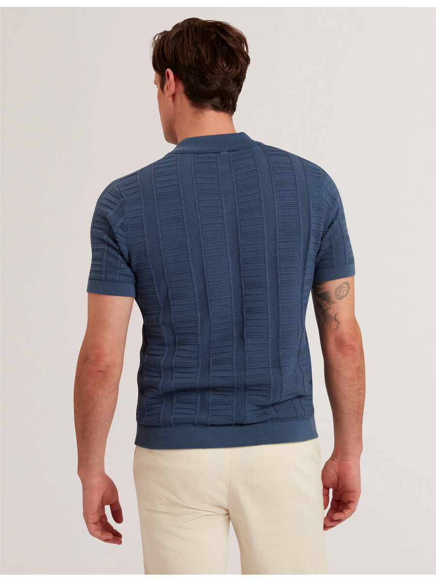 ruzza - ss open neck textured polo