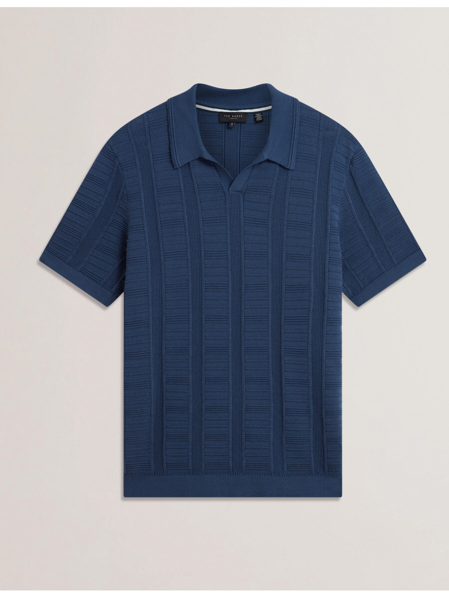 ruzza - ss open neck textured polo