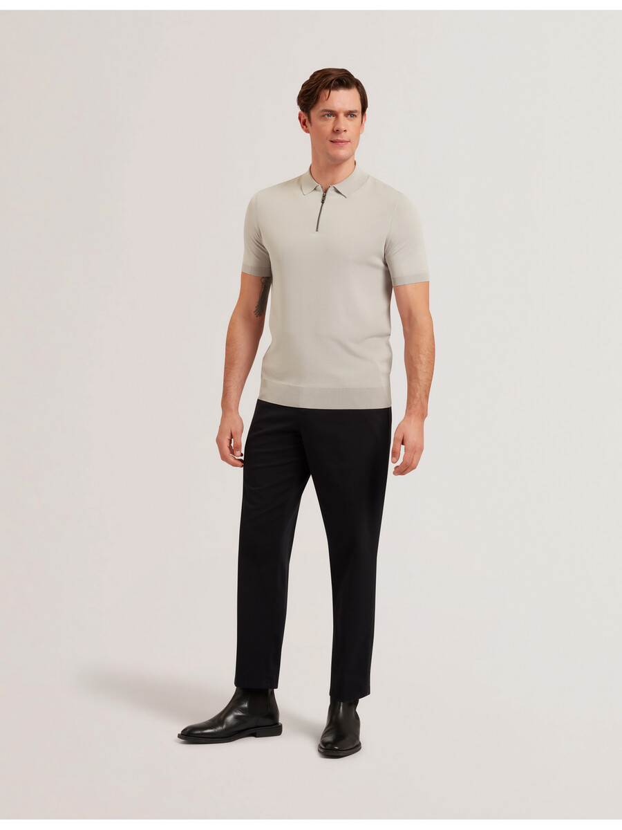 daldin - ss rayon zip polo