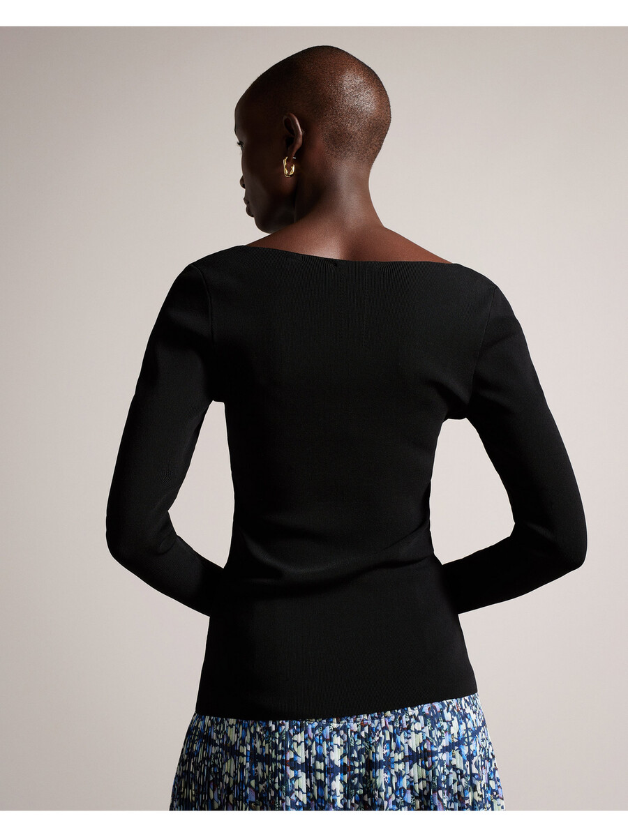 cileste - v-halsad långärmad stickad topp